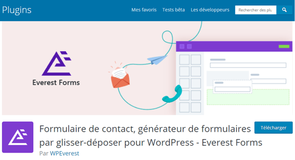 Everest Forms plugin formulaire de contact