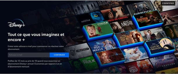Landing page Disney Plus