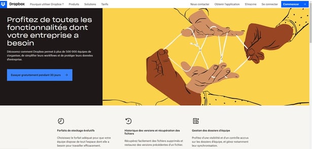 Landing page Dropbox