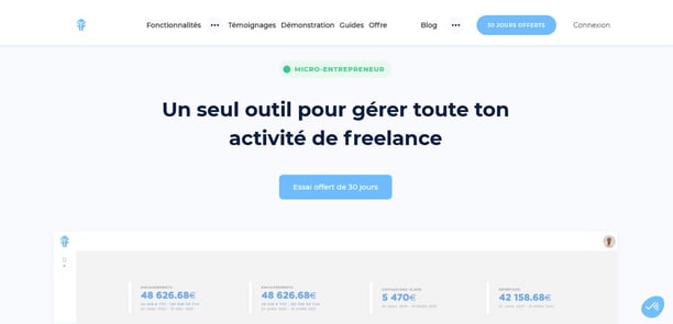 Landing page Freebe