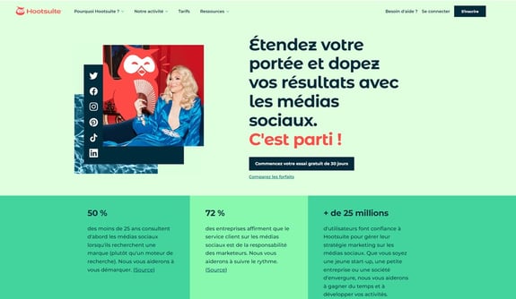 Landing page Hootsuite