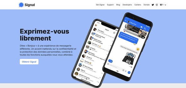 Landing page Signal