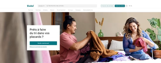 Landing page Vinted