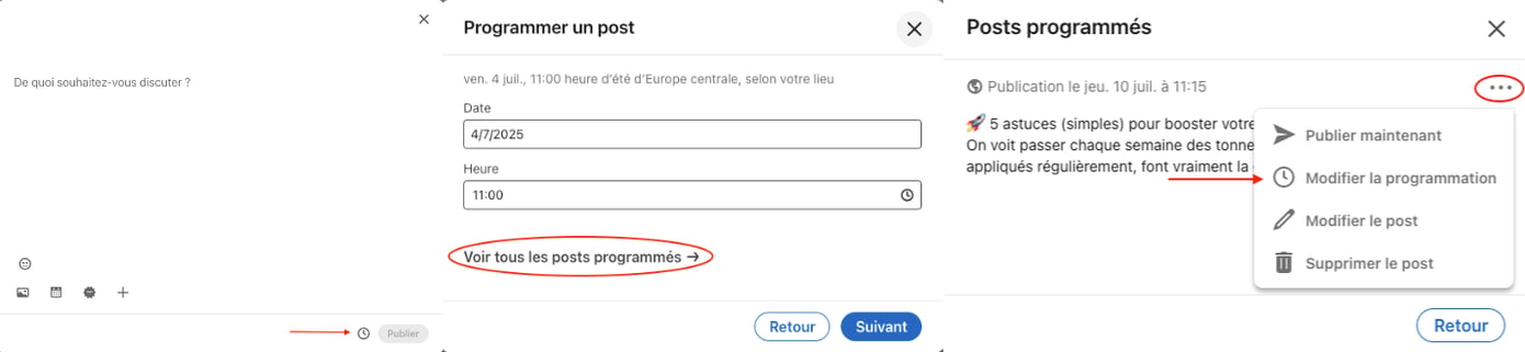 Comment programmer ses posts LinkedIn : le guide étape par étape