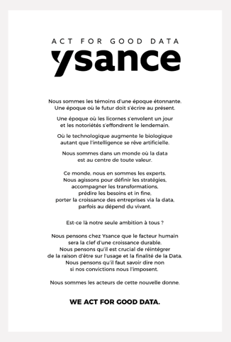 Plateforme de marque : Ysance