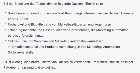 ChatGPT-Prompt zum Finden von Content-Ideen