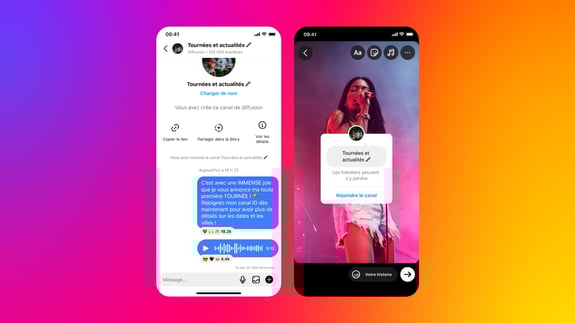 illustration des étapes de création d'un canal de diffusion instagram