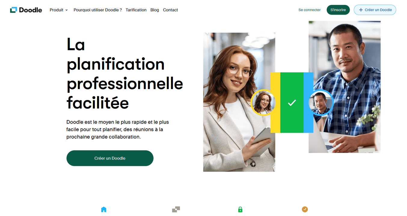 L'interface utilisateur de l'application d'organisation du travail Doodle..