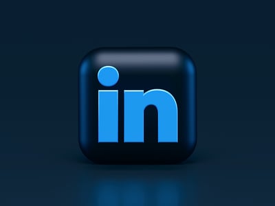icône sombre de linkedin