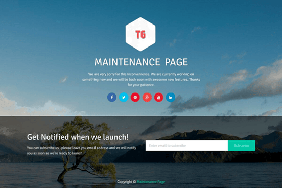 Contact sur page de maintenance