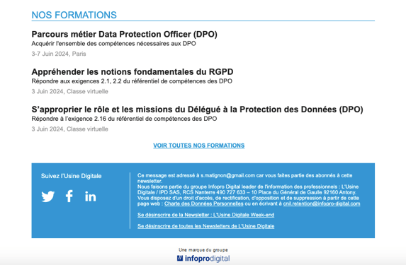 newsletter usine digitale