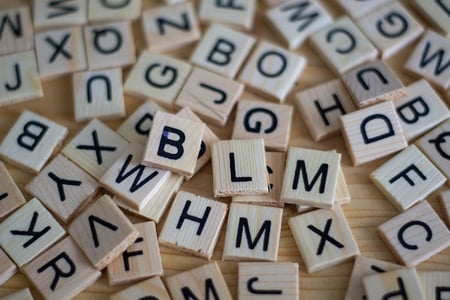 différentes lettres pour créer une police d'écriture