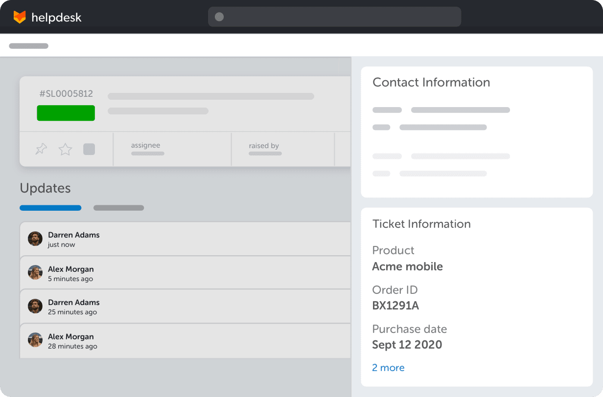 Screenshot des Ticketsystem von Happy Fox