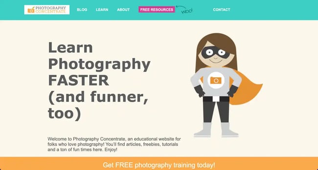 Photography Concentrate is an educational website for all things photography