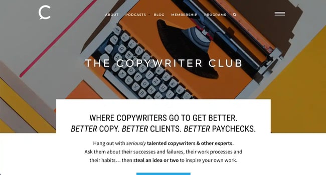 The Copywriter Club is a community and membership program built by copywriters, for copywriters