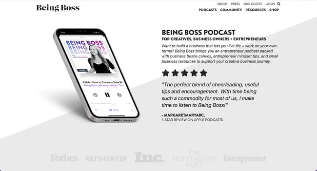 Being Boss is a podcast, resource hub, and community for creative entrepreneurs