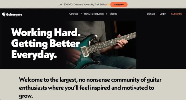 Guitargate is a community and tutorial hub for people who love to play guitar