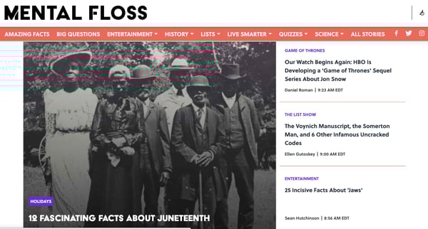 mental floss website to cure boredom