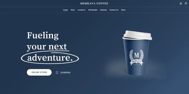 merkava coffee coffee shop website home page