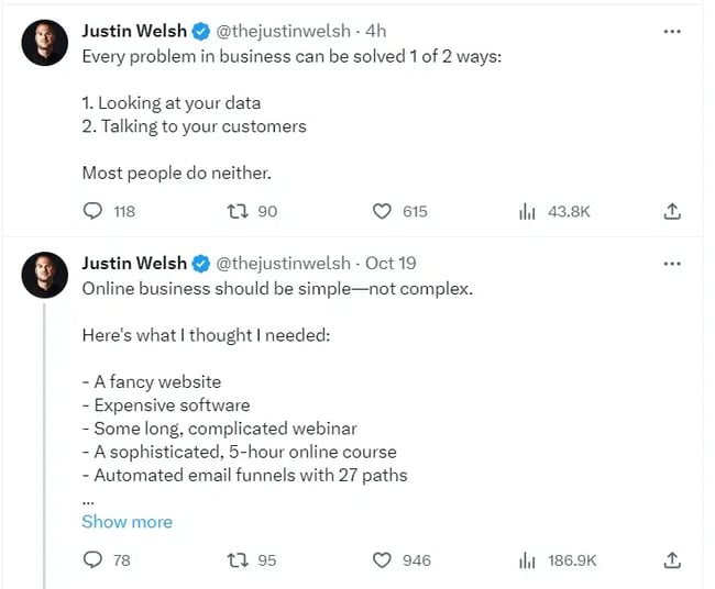 microblogging justin welsh