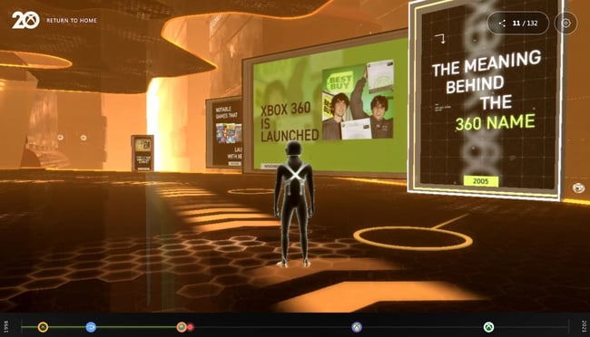 microsite examples: the museum of xbox interface