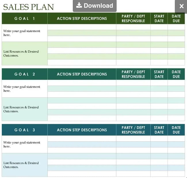 microsoft word sales plan template