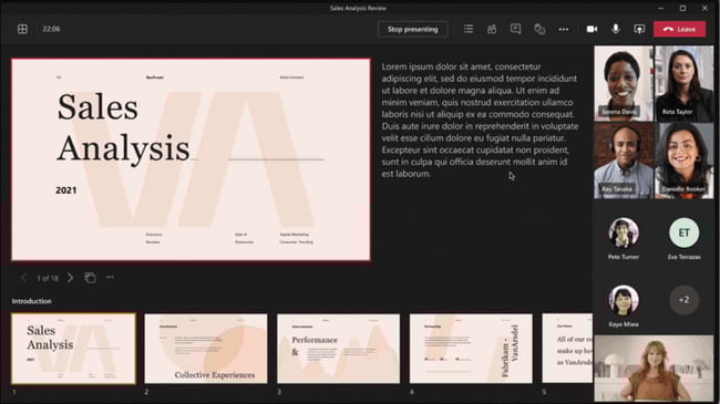 Microsoft Team dashboard