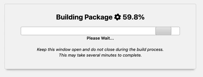 the building package screen in wordpress plugin duplicator
