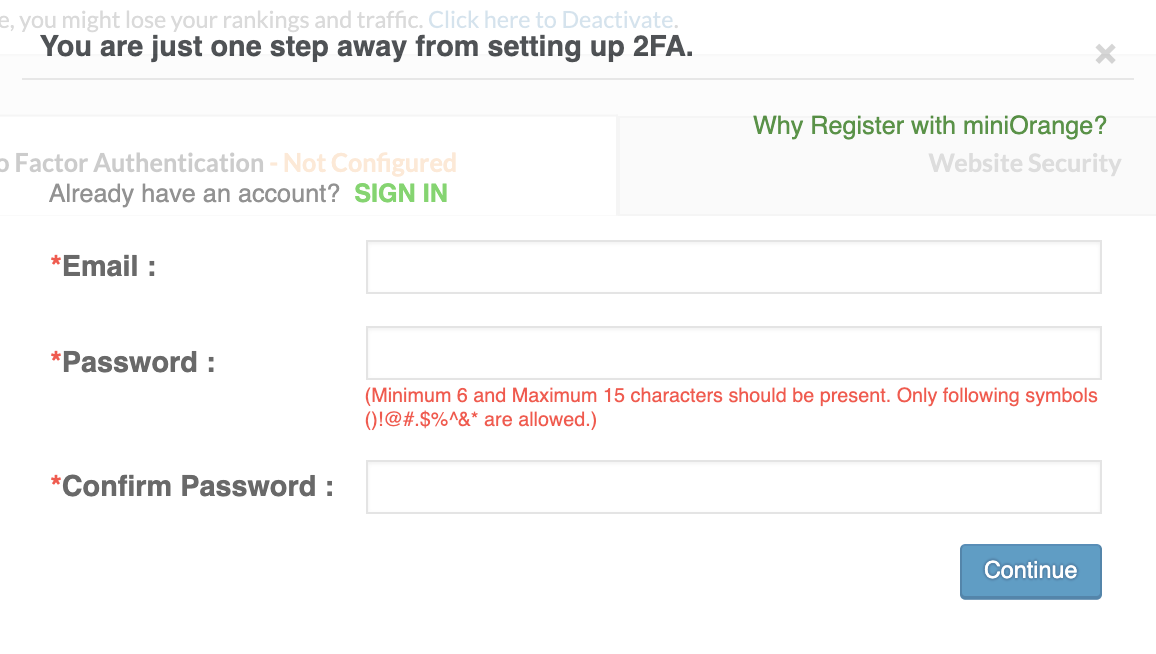 miniOrange setup how to add two factor authentication in WordPress
