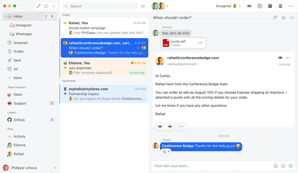 Best email management software, Missive