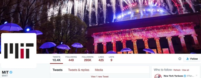 mit twitter page.
