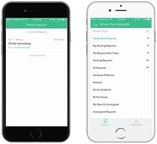 mobile help desk software manageengine