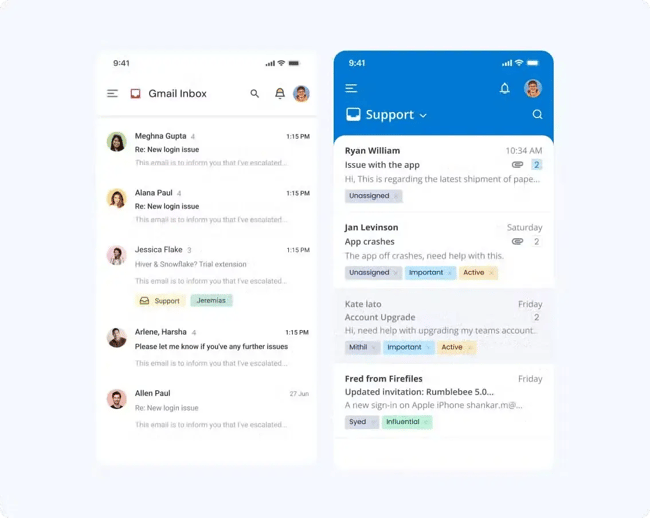 hiver mobile help desk software