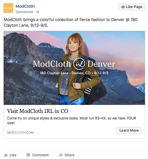 Writing better headlines for fb - modcloth