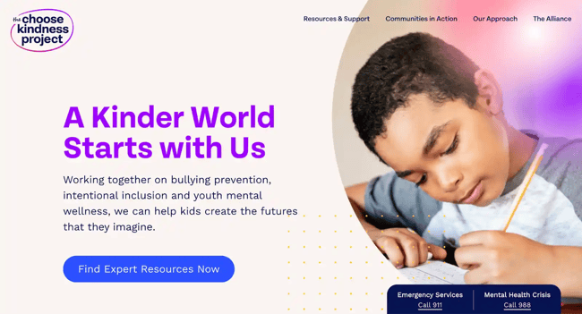 modernwebsitedesignexamples - the choose kindness project