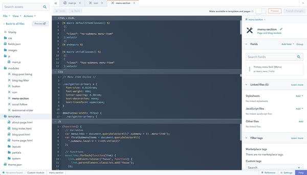 editor für entwickler im hubspot cms