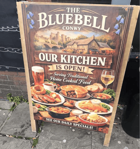 bluebelll restaurant billboard with ai