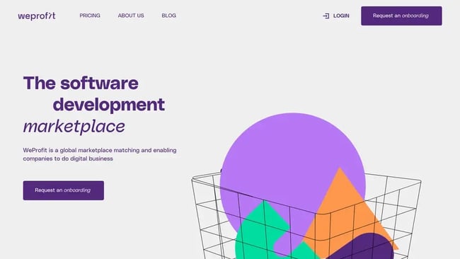 homepage for the monochromatic website weprofit
