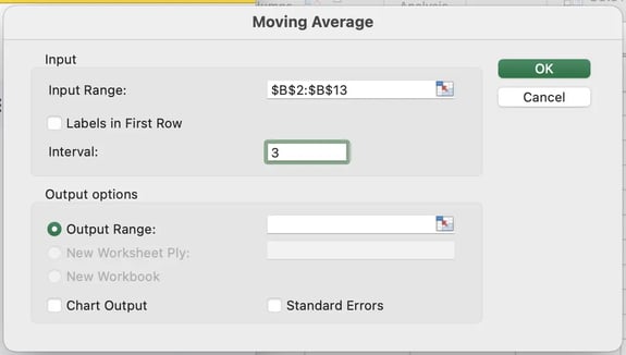 moving average interval