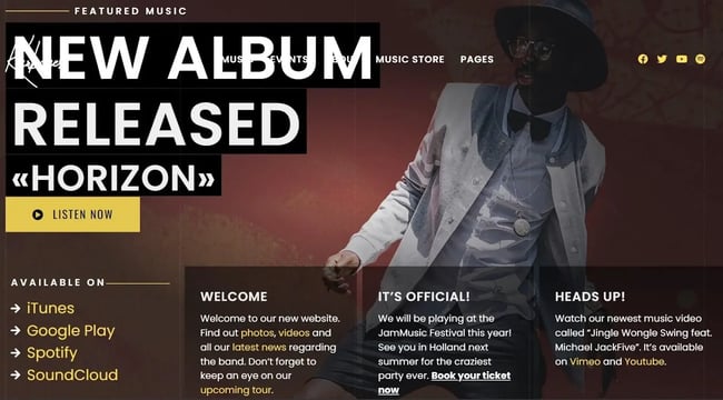 A WordPress musician theme  Karbones.