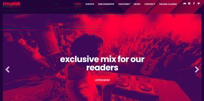 A WordPress theme for musicians  Muzak.