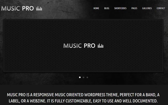 A WordPress theme for rock bands  Music Pro.