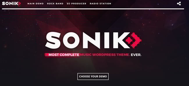 A WordPress theme for musicians  Sonik.