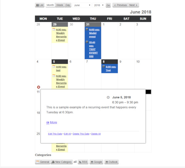 my calendar plugin