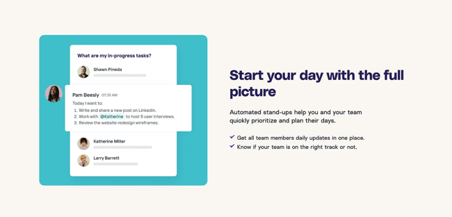 mycheckins asynchronous stand-up meeting