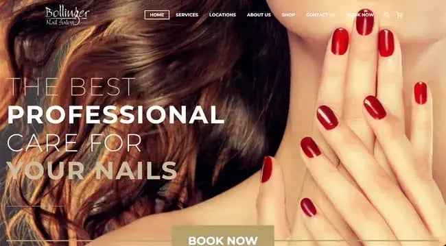 nail salon website example bollinger