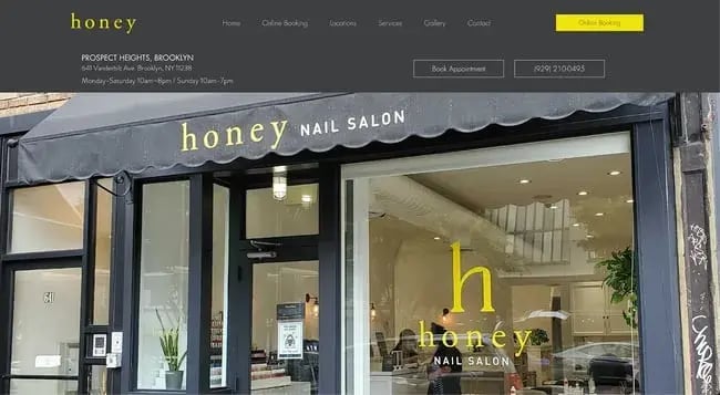 nail salon website example honey
