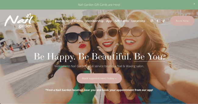 nail salon website example nail garden