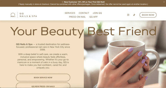 nail salon website example qq nails and spa