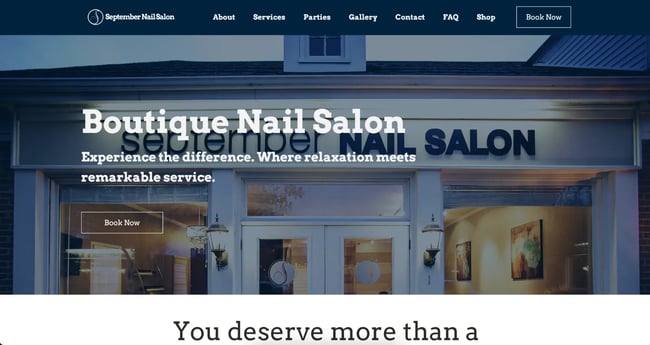 nail salon website example setember nail salon